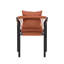 Chaise de salle à manger d'extérieur en eucalyptus noir avec coussin rouge Cezar - ensemble de 2-433840504-433840506