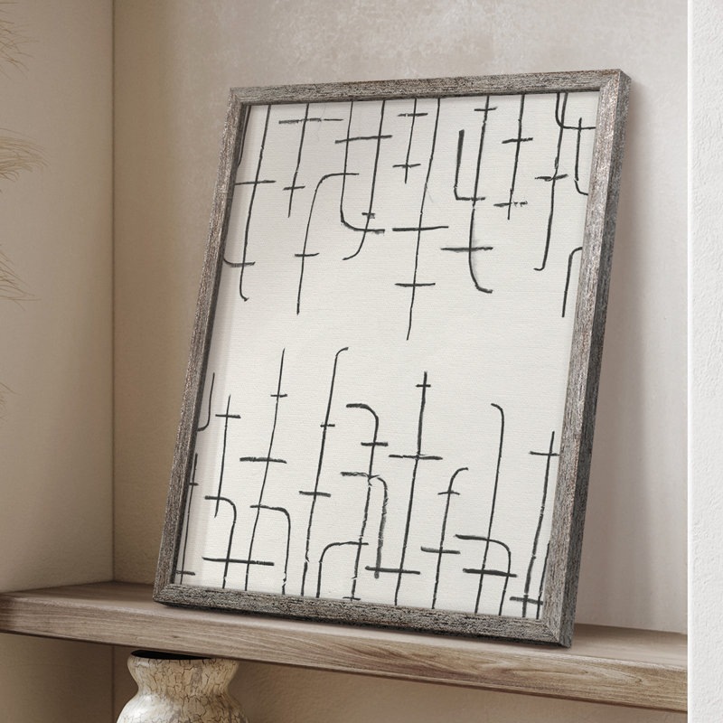 Arrangement vertical I, reproduction encadrée - bois massif, H 15 po x l 12 po