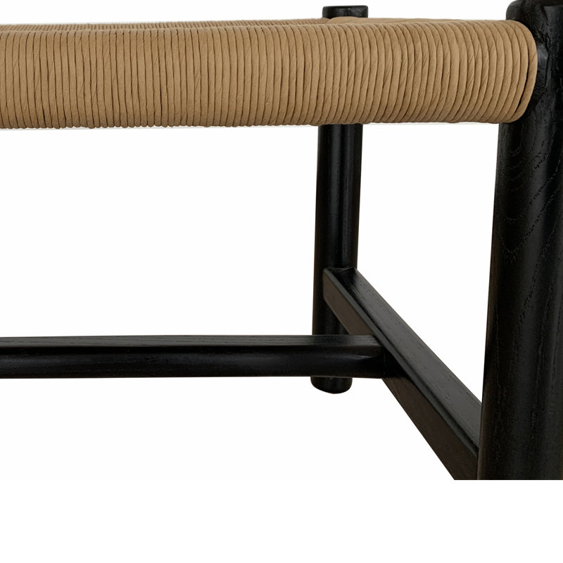 HAWTHORN BENCH LARGE BLACK, Black, 18" H x 60" W x 17" D