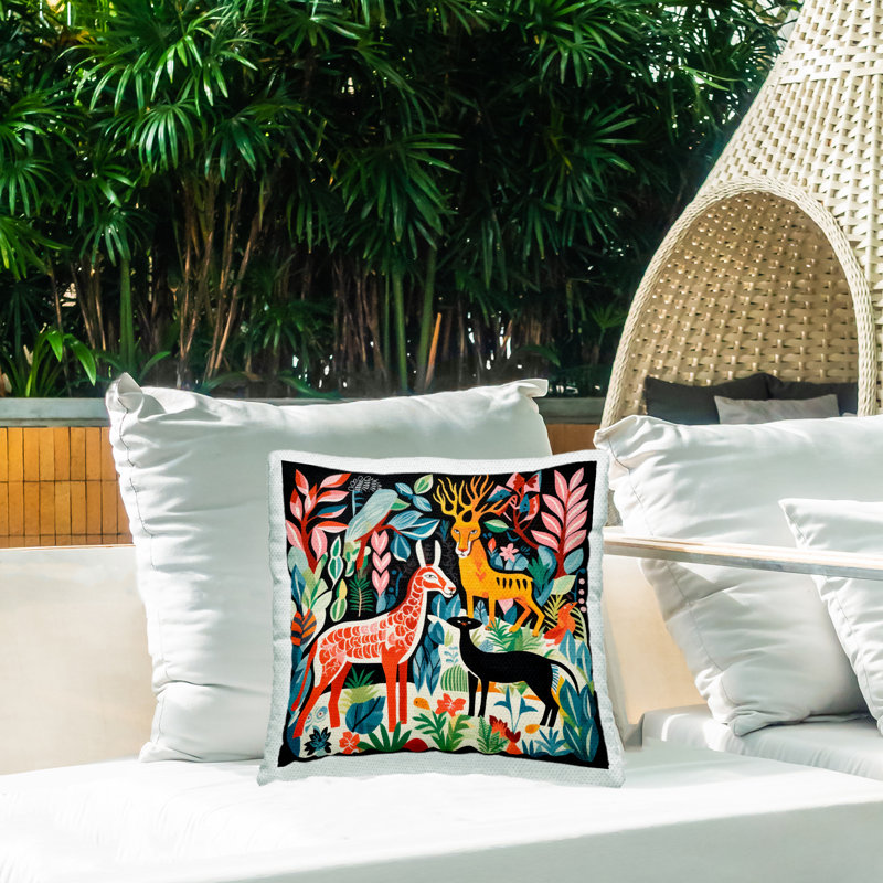 Floral Outdoor Throw Pillow