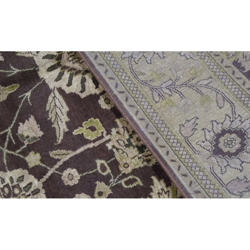 Hand-Knotted High-Quality Brown and Gold Area Rug