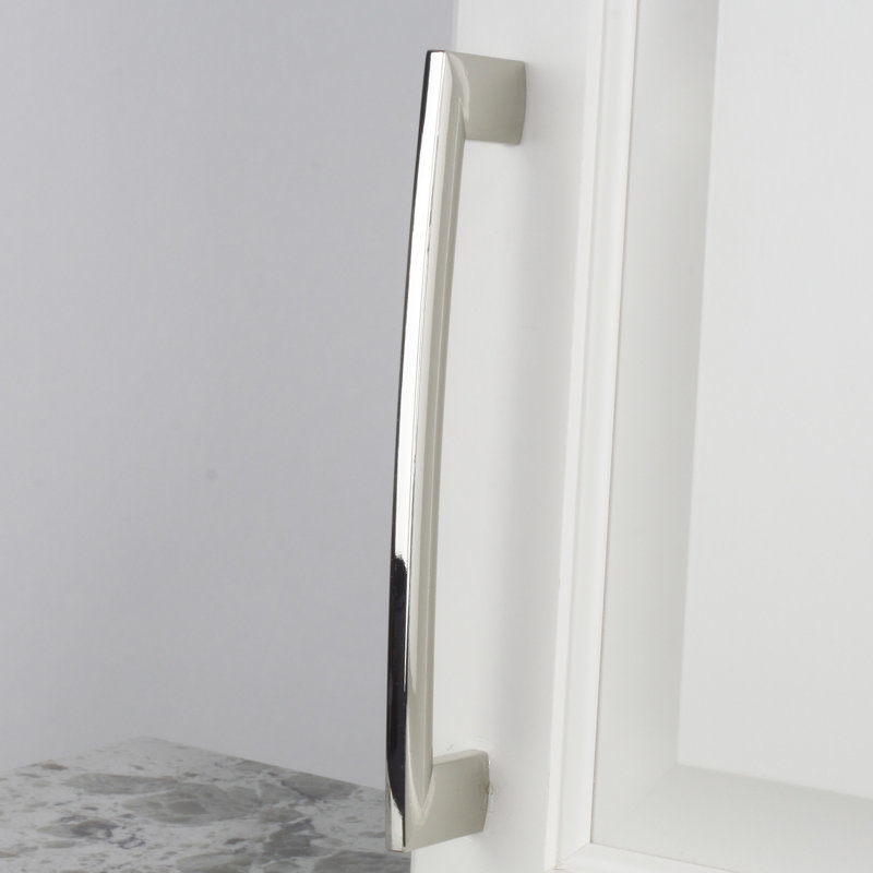 Poignée barre 6 5/16" au centre Villon, Nickel poli