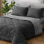 Ensemble d'édredon 7 pièces en microfibre délavée toutes saisons - ensemble de literie matelassée à coutures losangées, housse de couette en duvet synthétique réversible, édredon en microfibre moelleuse respirante-107132393-107132394