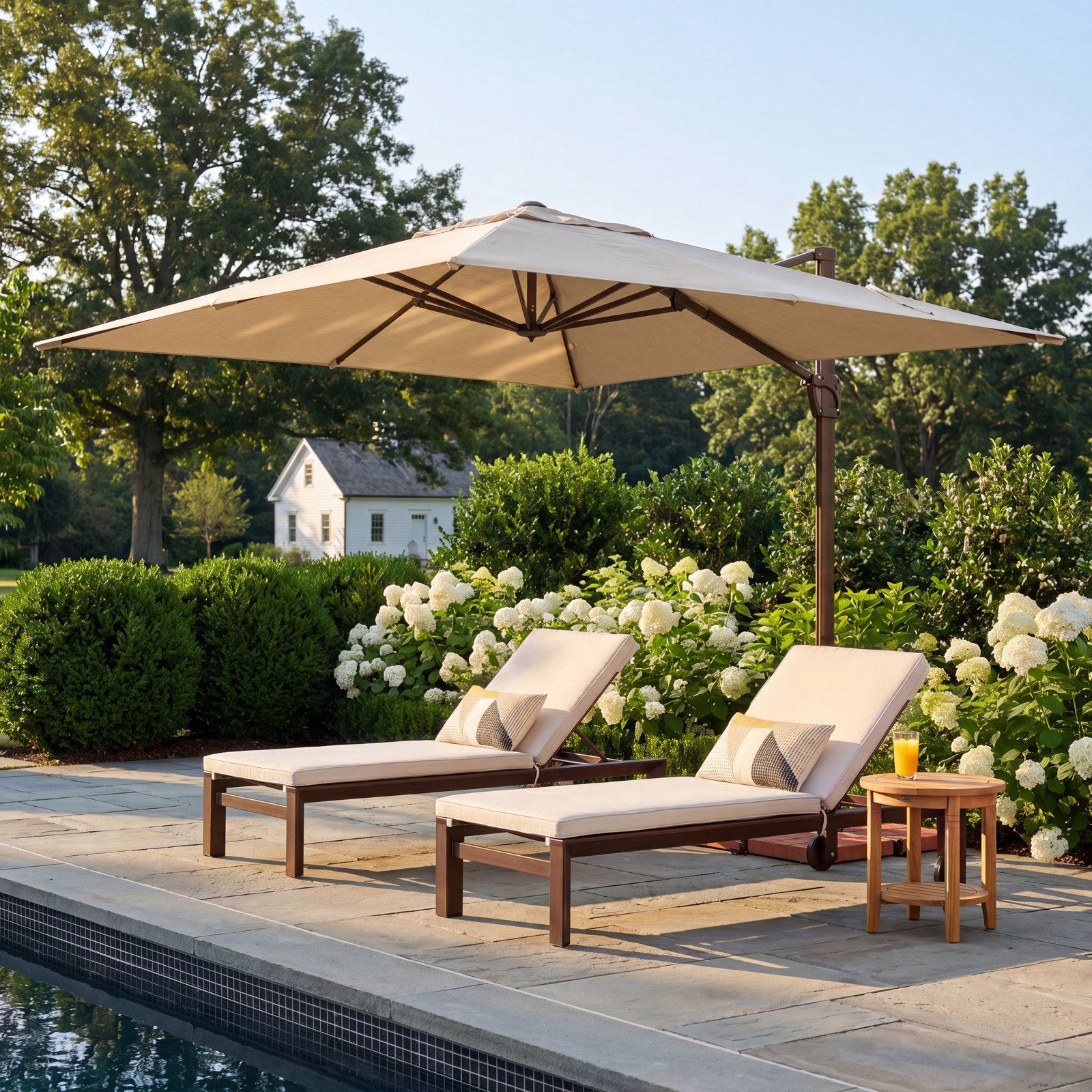 Darel 10' Cantilever Umbrella, Bronze, Antique Beige Sunbrella® Canvas