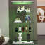 Vitrine à deux portes avec 4 lumières DEL et porte vitrée