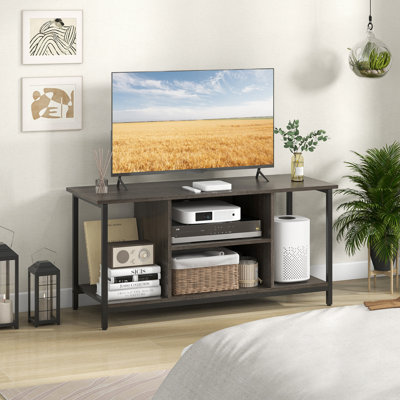 TV Stand for TV Up to 50”, Entertainment Centre w/Charging Station, USB & Type C Ports & Adjustable Shelf