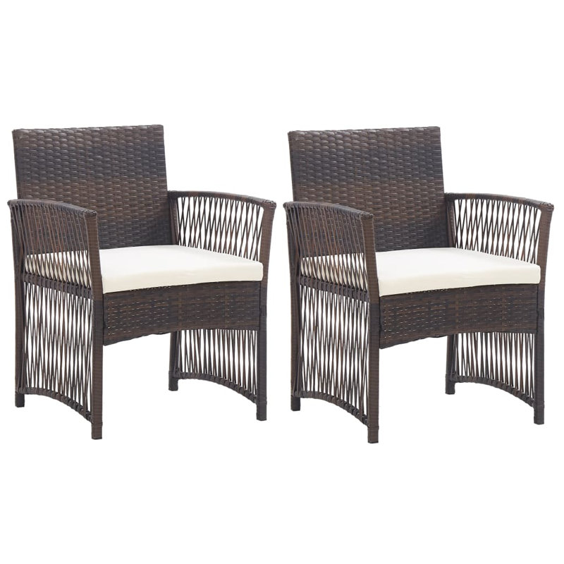 Chaise avec accoudoirs en osier et rotin, Brun