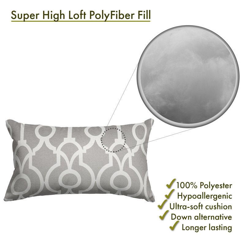 Athens Ikat Outdoor Reversible Throw Pillow, Gray