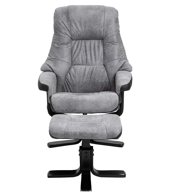 Brading 78cm Wide Swivel Standard Recliner, Grey, Black