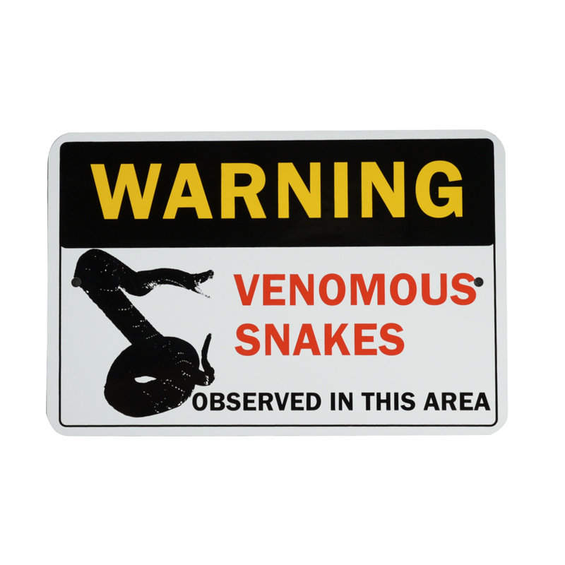 Décoration murale en métal avertissement venomous serpents en métal avertissement étain man cave