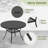 Calva Round Metal Outdoor Dining Table With Umbrella Hole , 47.2'' in. W 47.2'' in. D-1513216276