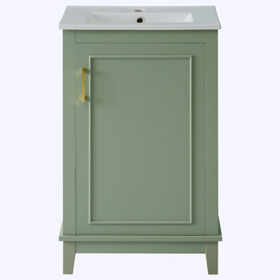 Petit meuble-lavabo moderne avec lavabo en céramique