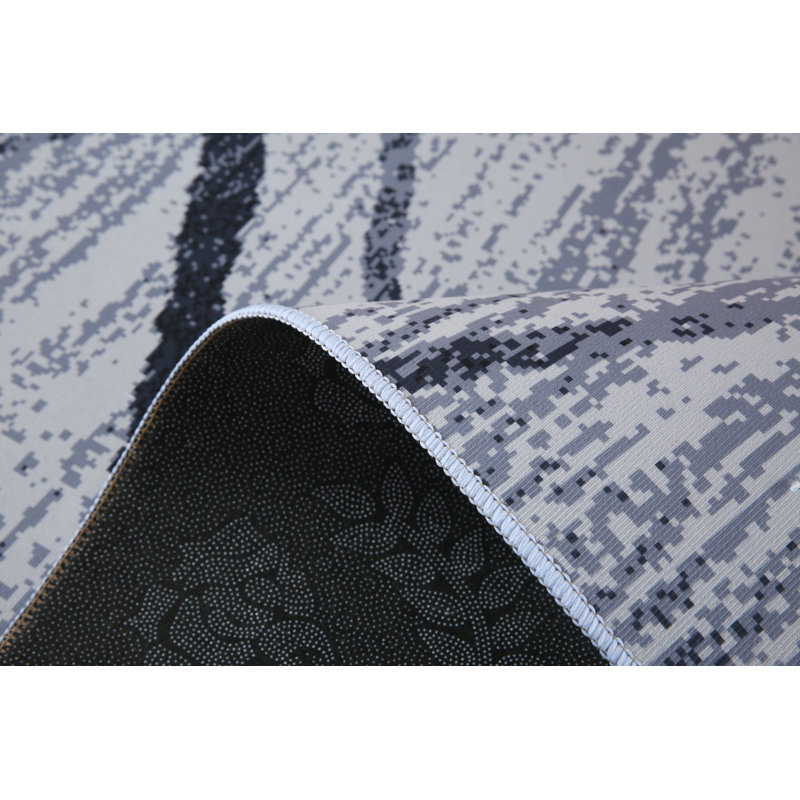 Modern Diamond Trellis Machine Washable Area Rug with Built-in Padding and Non-Slip Backing, Runner 2'6" x 8'