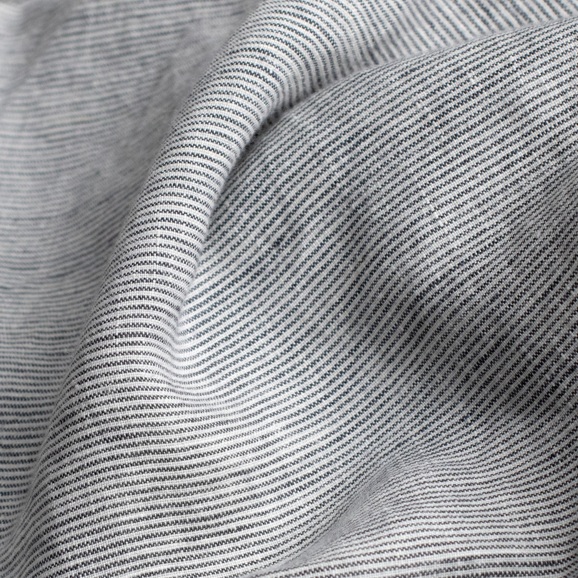 100% French Linen Pillowcase Set, Shadow Pinstripe, Standard Pillowcase