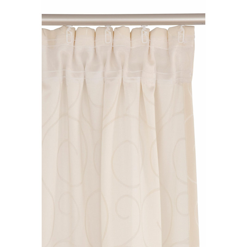 Coursey Room Darkening Curtain Single Panel, 132cm Width x 225cm Drop, Cream
