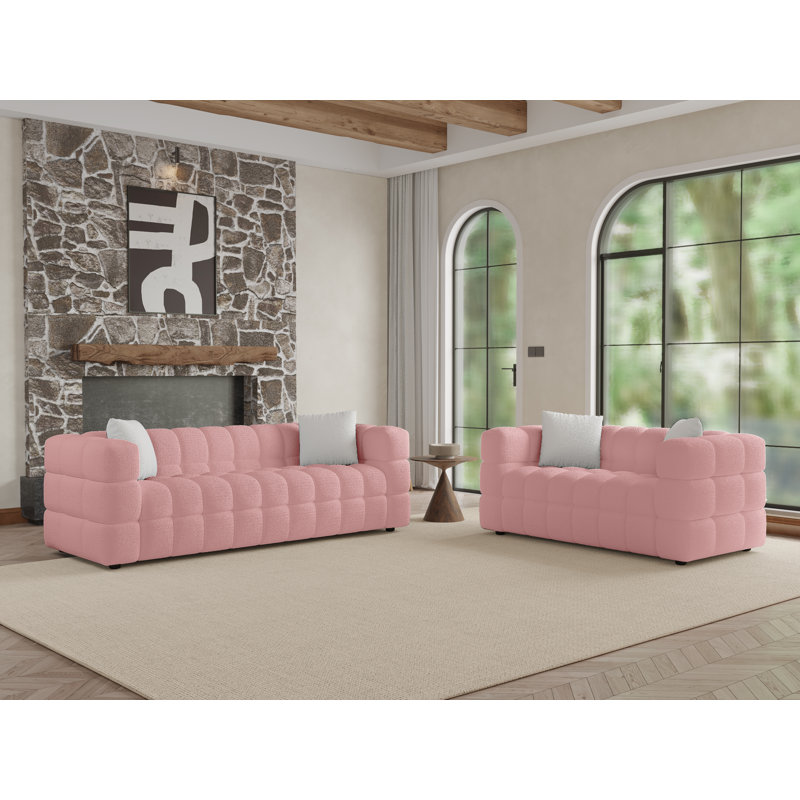 Monica 2 - Piece Living Room Set, Pink