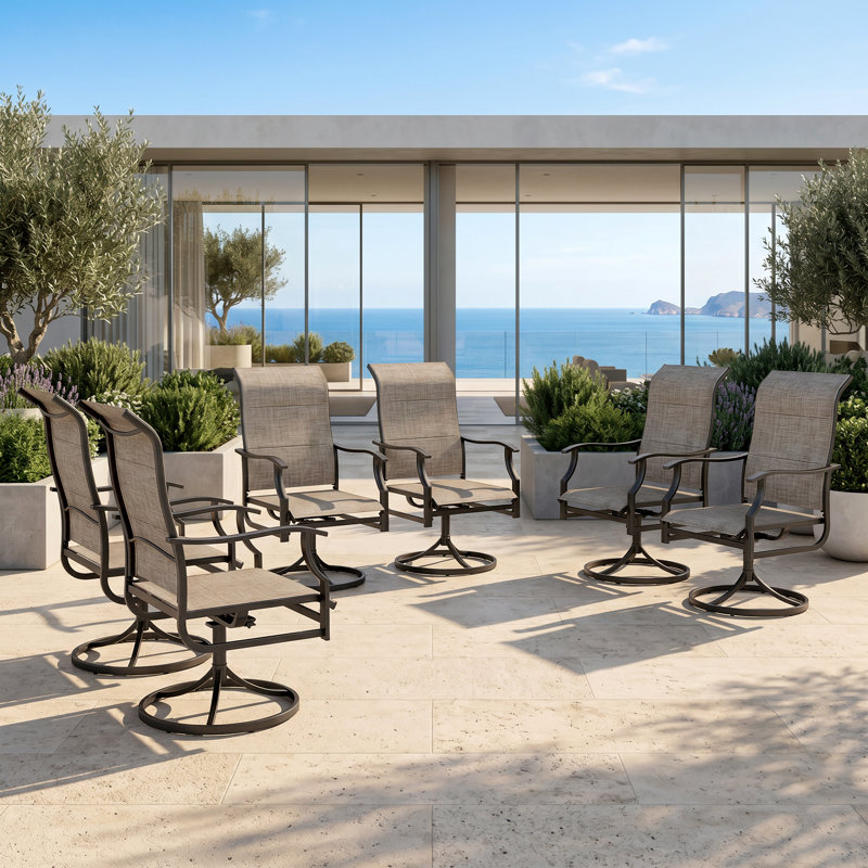 6 chaises de patio pivotantes 6 pièces