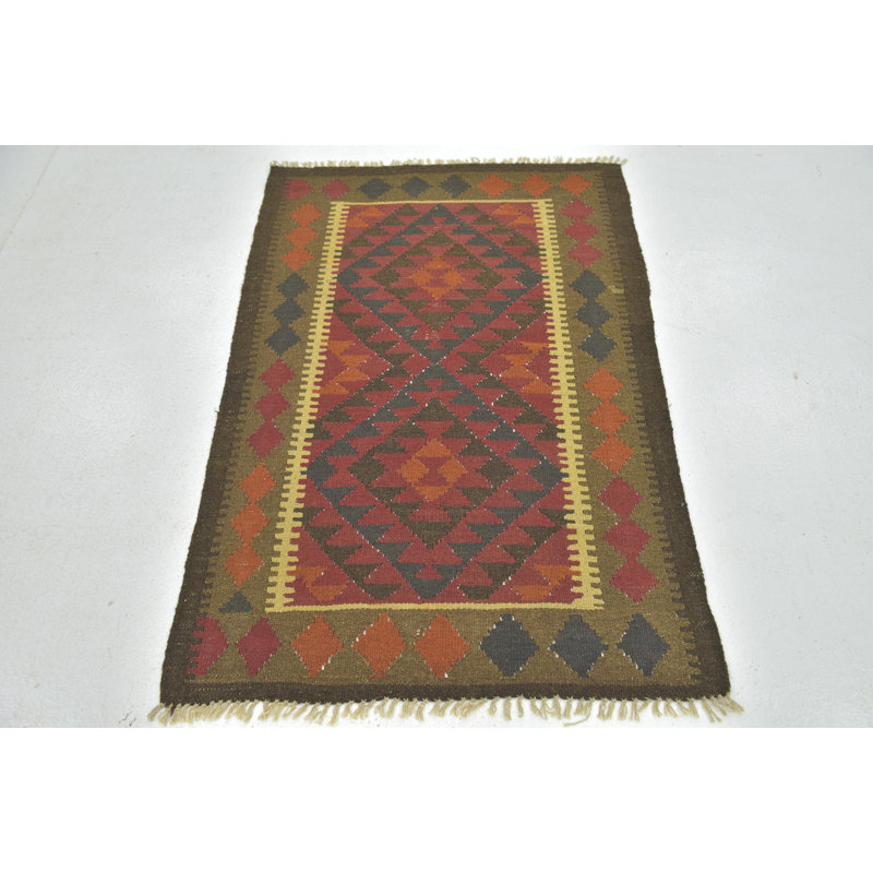 Tapis de zone en laine noué la 3 pi 3 po x 4 pi 10 po one-of-kind-the main Lorain