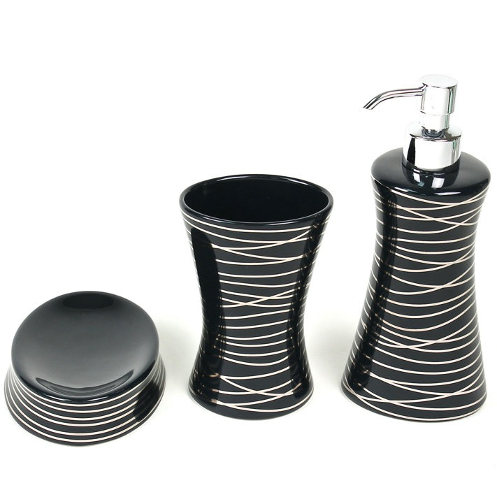 Ensemble d'accessoires de salle de bain 3 pièces Diva, Gris / anthracite