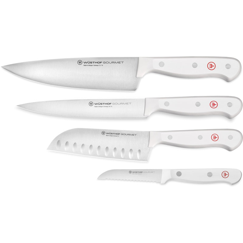WÜSTHOF Gourmet White 4-Piece Asian Knife Set