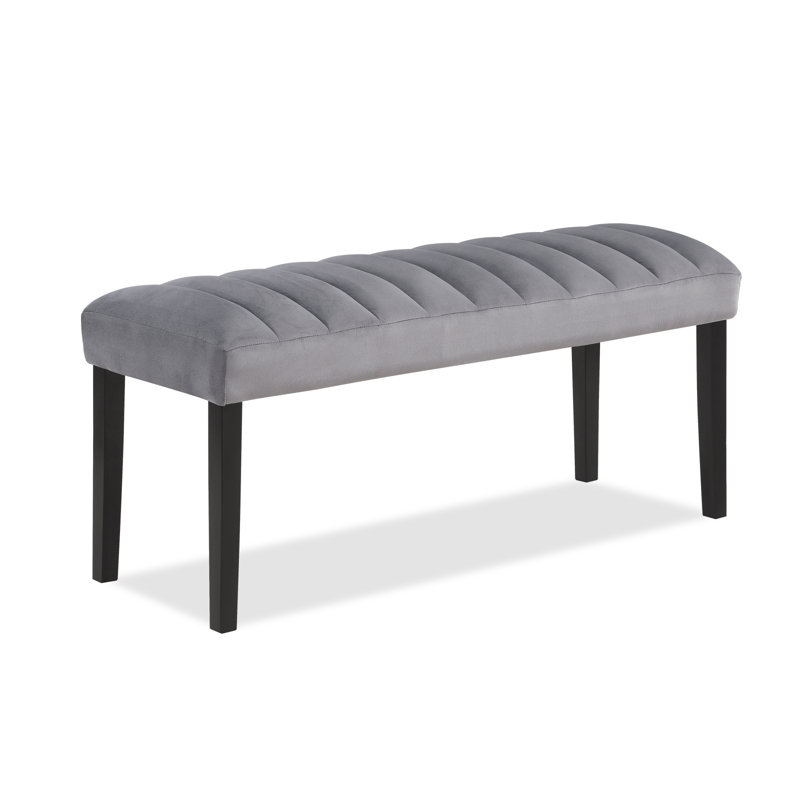1pc gris noir banc salle à manger tissu de velours tissu d'ameublement salle à manger meubles en bois