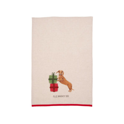 Naughty Dachshund Pet Christmas Towel