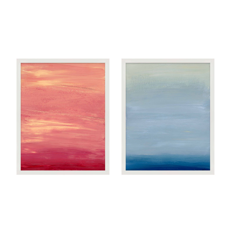 Daydream 1 & 2 by Andrea Stokes - 2 Piece Single Picture Frame Print, 25" H x 20" W x 1.25" D, White Framed Paper