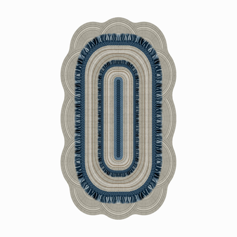 Tapis oriental en polyester tissé à la machine Novelty Weltonc, Nouveauté 3 pi 11 po x 5 pi 11 po