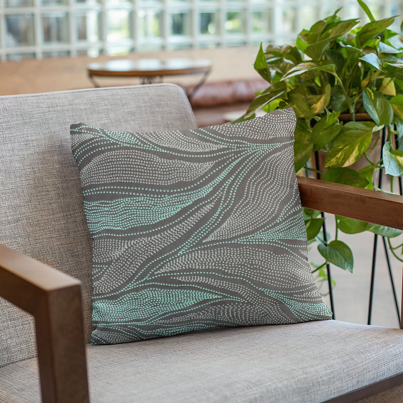 Leafs Floral Outdoor Reversible Throw Pillow, 20" x 20"