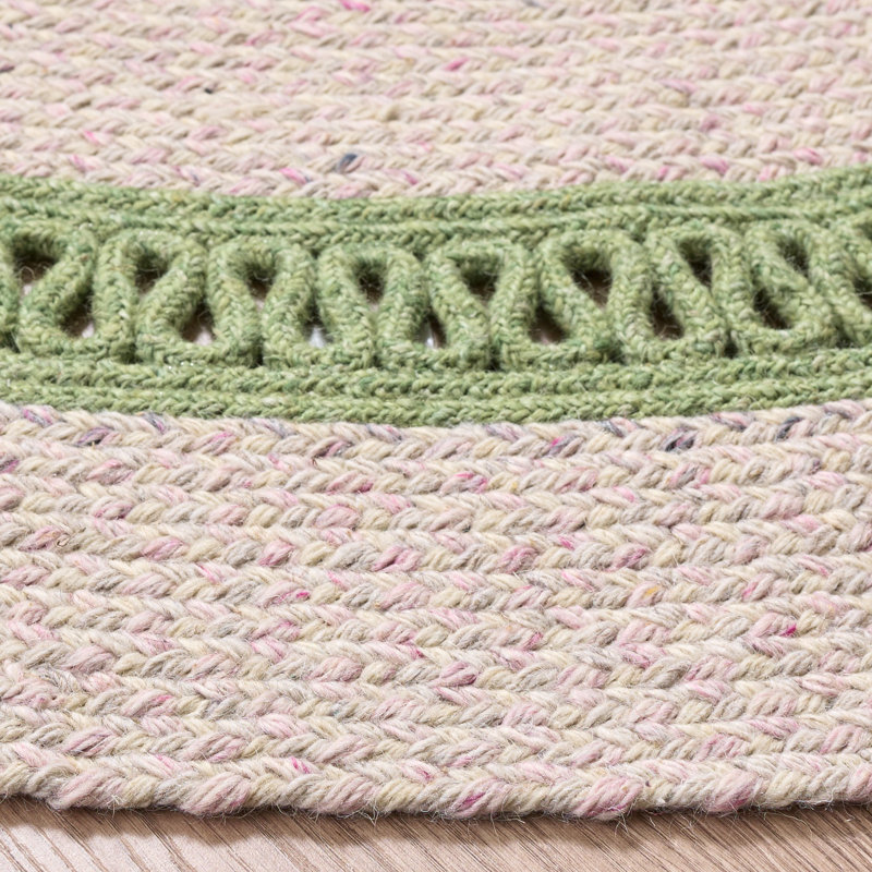 Tapis d'intérieur tressé à la main sans motif, Rond 5 pi 0 po x 5 pi 0 po
