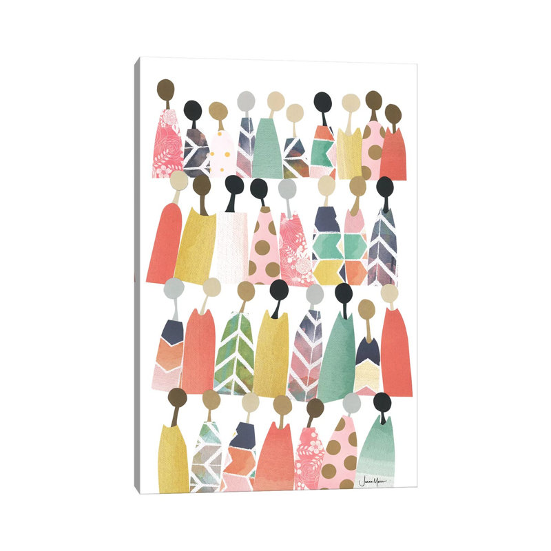Pastel Rainbow People - Painting on Canvas, 66.04 cm H x 45.72 cm W x 3.175 cm D, Wrapped Canvas