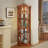 Corner Lighted Curio Cabinet Corner Glass Cabinet Lighted Curio Cabinet Corner Display Case For Living Room, Curio Cabinet, Antique Collection, Wine,Bar Glass Storage Light Included,Dark Oak-383825940