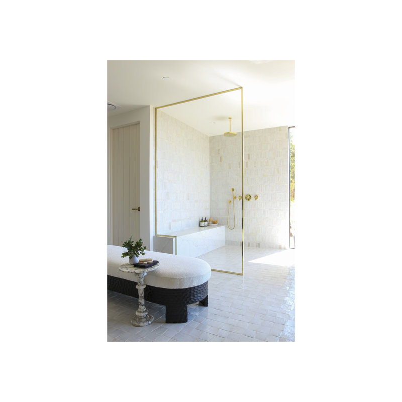Foundations Ceiling-Mount Rain Showerhead Arm 12", Unlacquered Brass