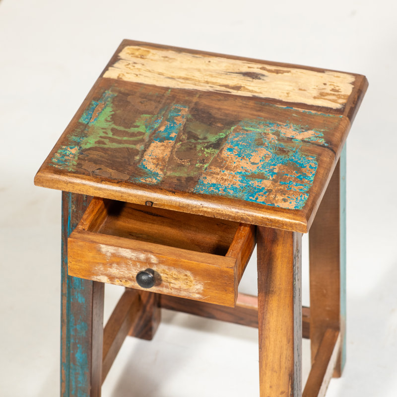 Ranjit Solid Wood Accent Stool