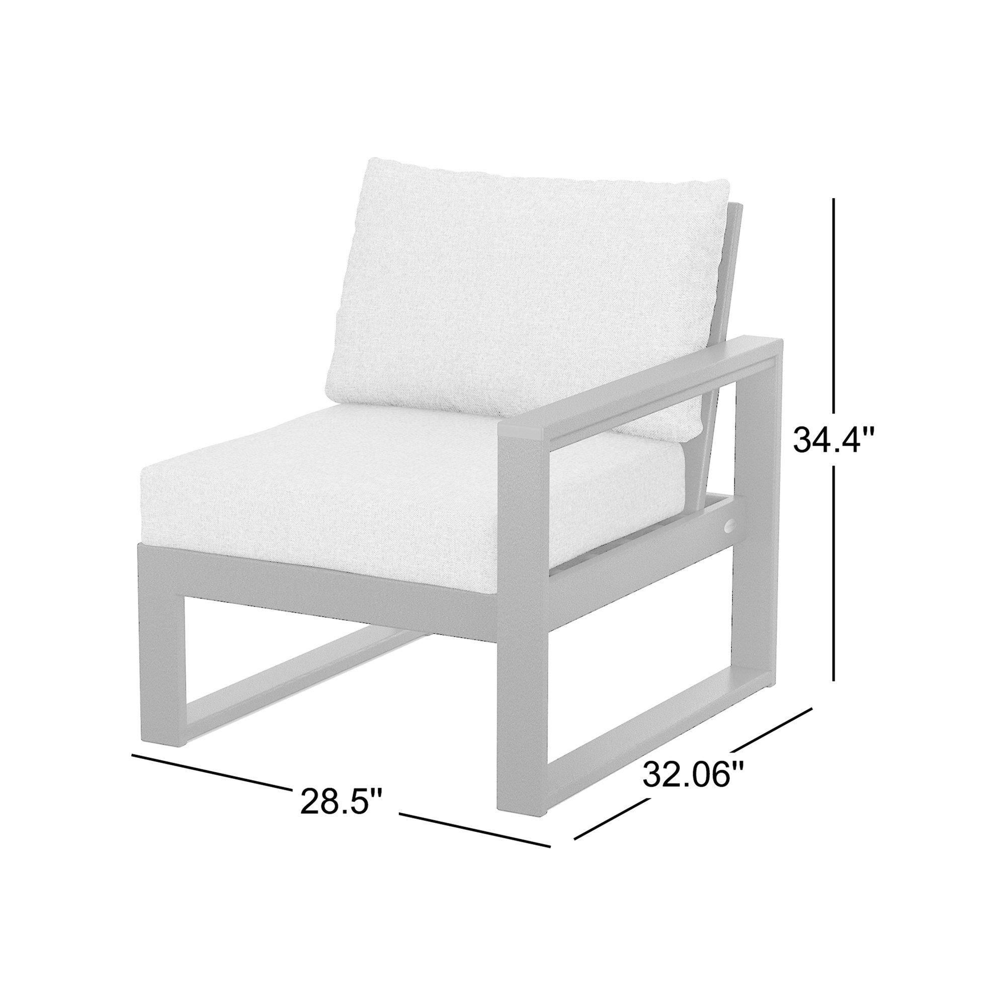 POLYWOOD Outdoor Lounge Chair, Grey Revolution®, Black