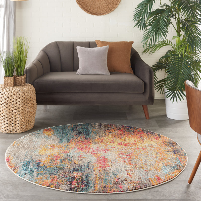 Dominic Abstract Indoor Rug, Round 7'10"