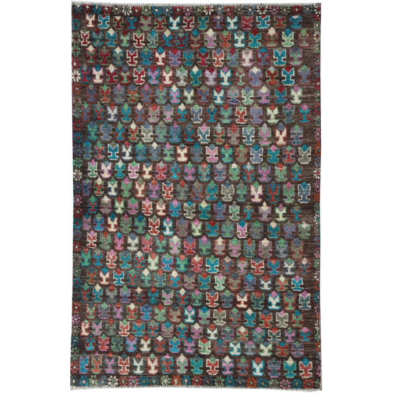Geometric Hand Knotted 110cm X 173cm Area Rug