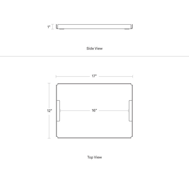 Copper and Steel Rectangular Serving Tray