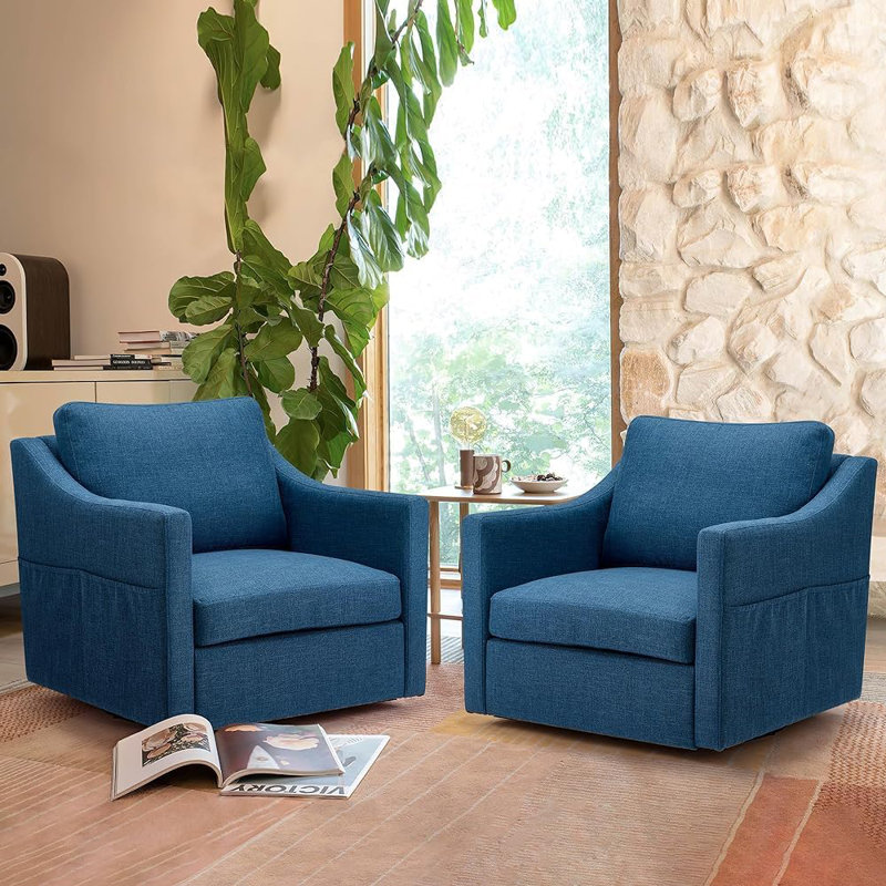 Chaise berçante en tissu, Bleu