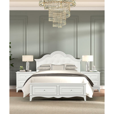 Lit simple avec rangement, blanc