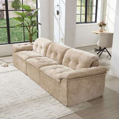 Boneless Modern Chenille Sofa LoveSeat