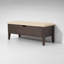 Banc Oslo en chêne blanc américain 43 po – Chêne expresso, cuir beige