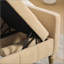 Banc de rangement à extrémité rabattable en chenille l 64,6 po pour salon, couloir, chambre à coucher, blé-131213536
