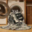 Tapis oriental classique beige et noir lavable à la machine Pacen-357253227