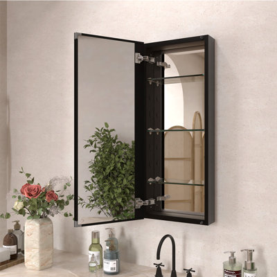 Armoire à pharmacie sans cadre 36 H x 15 avec porte miroir pour rangement encastré ou mural