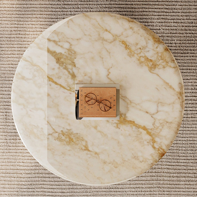 Table basse Luxury, H 15,7 po x l 31,5 po x P 31,5 po, Blanc / Doré
