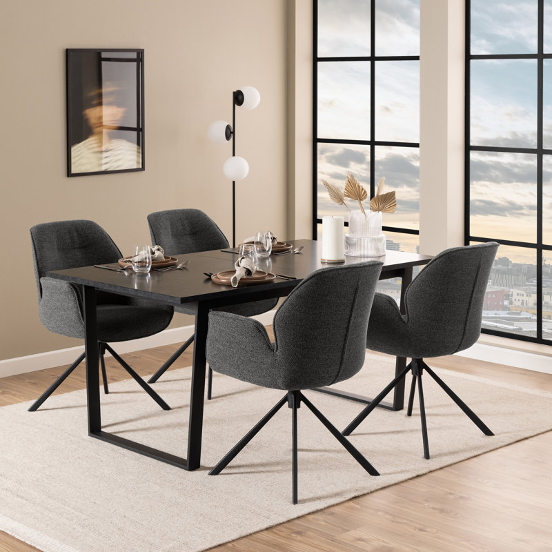 Barayon Dining Table, Grey, 75 H x 220 L x 90 W cm