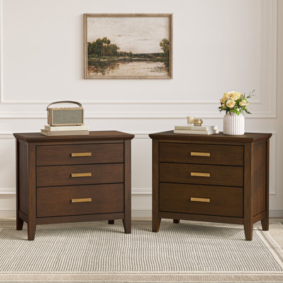 Lessio 25.8"W 3-Drawer Nightstand (Set Of 2)