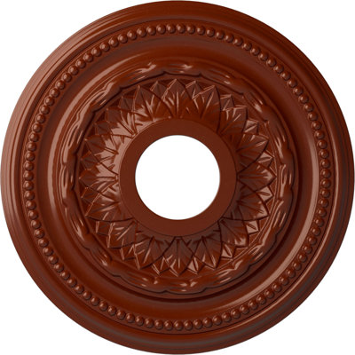 Endurathane Galway Ceiling Medallion, 15 3/4"OD x 3 1/4"ID x 1"P (Fits Canopies up to 3 1/4"), Hand-Painted Firebrick Finish