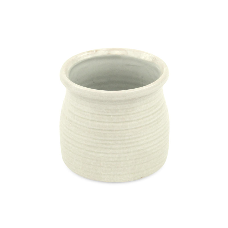 Pot à fleurs en céramique Mott, Gris, H 4,75 po x l 5 po x P 5 po